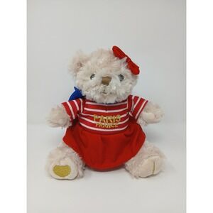 Keel Toys Paris France Teddy Bear Plush Red White Dress Souvenir Gift